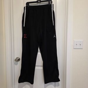 Air Jordan Black Men’s Straight‑Leg Pants Size L – Embroidered #32, Jumpman Logo